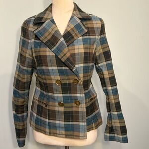 Doncaster Sport overcoat blazer green plaid Size 4